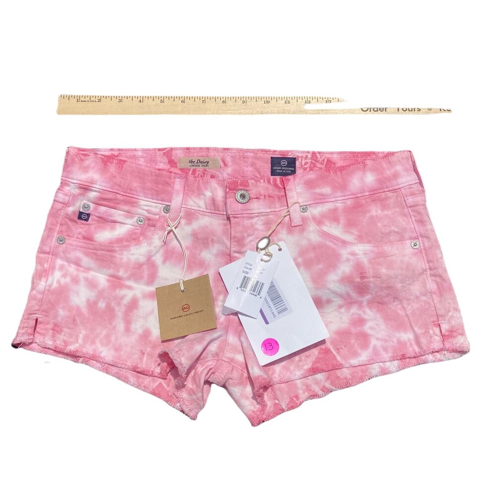 AG Adriano Goldschmied Daisy Low Rise Pink Tie Dye Women's Shorts 30 NWT